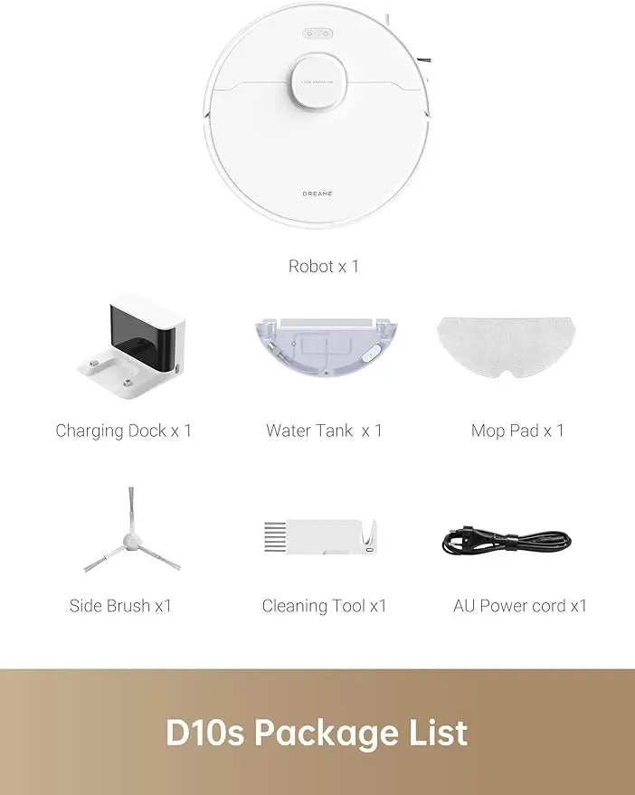 Dreame D10s Robot Vacuum Cleaner and Mop, 5000Pa Power Suction, Up to 280 Minutes Runtime - mobilexpress