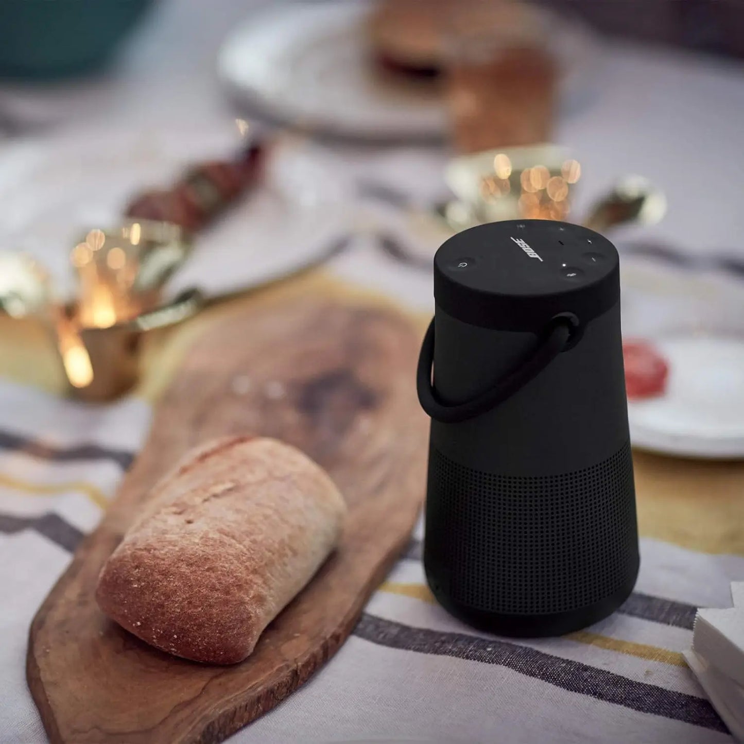 Bose SoundLink Revolve+ II Portable Bluetooth Speaker, Triple Black with Free Charging Cradle - mobilexpress