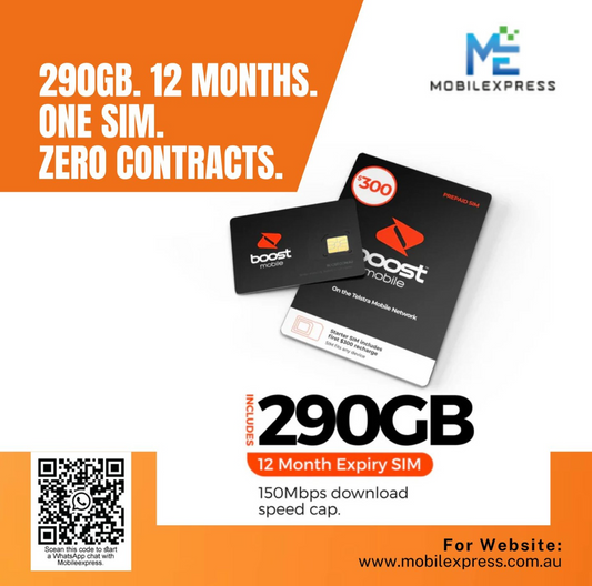 Boost Prepaid Sim Card 290 GB Data 12 Months expiry 4G/5G Telstra Network Buy Now:$249 Shipped - mobilexpress