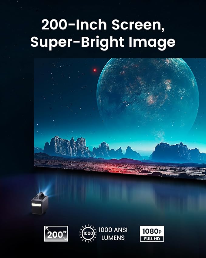 NEBULA by Anker Mars 3 Outdoor Portable Projector 1080p, Up to 5 Hours Black