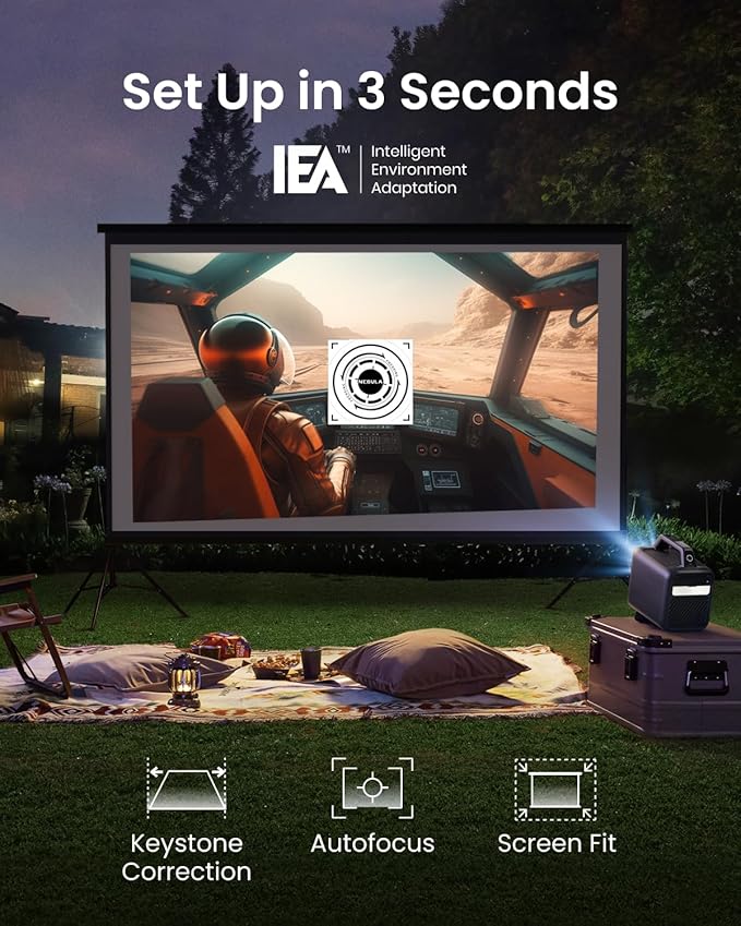 NEBULA by Anker Mars 3 Outdoor Portable Projector 1080p, Up to 5 Hours Black