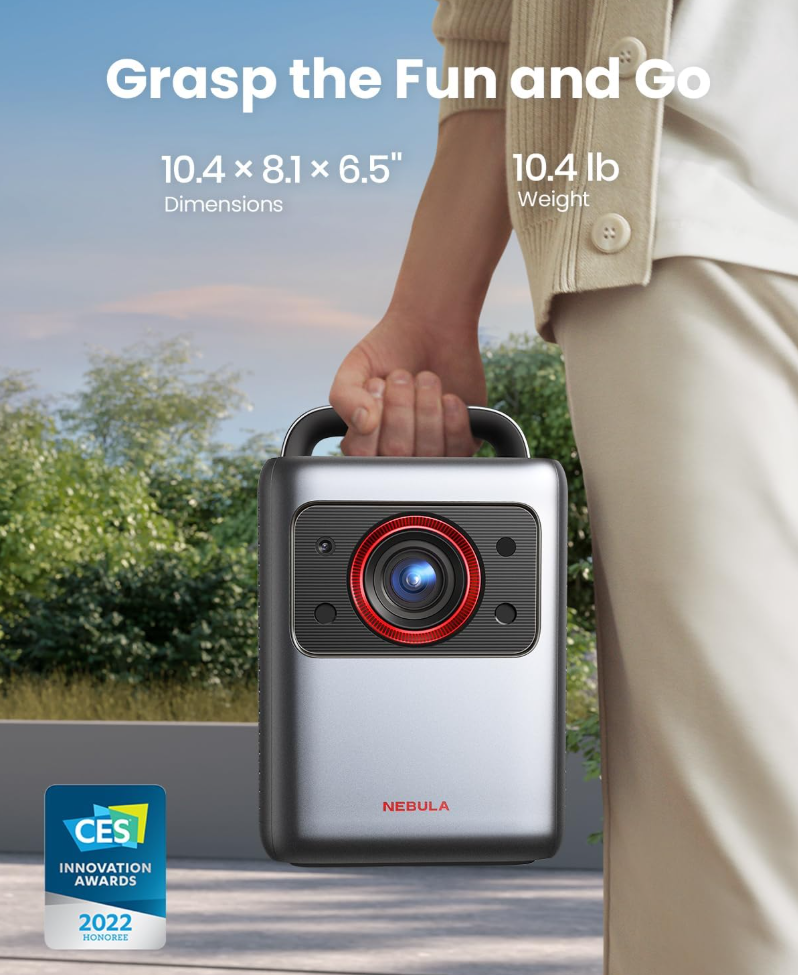 NEBULA by Anker Cosmos Laser 4K Projector (Upgraded), 2200 ANSI Lumens, Android TV 10.0 with Dongle, Autofocus, Auto Keystone Correction, Screen Fit, Home Theater Projector with Wi-Fi & Bluetooth.