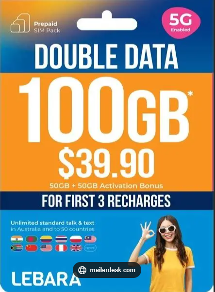 Vodafone 365 days Long expiry Plan 300GB + get Lebara 30 days expiry prepaid sim 200GB FREE Vodafone